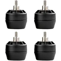 Furniture Legs Europe Stelvoet zwart rond Ø 4 cm en hoogte 3,2 cm van kunststof (M6) - 4 stuks