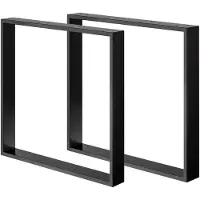Furniture Legs Europe Stalen U tafelpoot zwart 80 bij 8 cm en hoogte 72 cm (2 x 8 cm) - 2 stuks