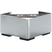 Furniture Legs Europe Stalen meubelpoot chroom vierkant 10 bij 10 cm en hoogte 6,5 cm
