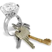 Nee Sleutelhanger Ring met Kristal – Diamant Design – Luxe en Uniek