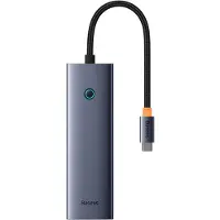 Baseus OS-UltraJoy 6-in-1 USB-C Hub - 4K 60Hz - 100 Watt opladen - Docking station - Space Grey