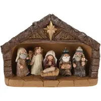 Nampook Nativity 18 cm 7Pcs Brown/Purpl kerst