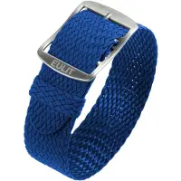 Eulit horlogeband - perlon - 20 mm - blauw - metalen gesp