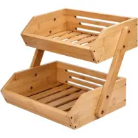 Sensahome Luxe Bamboehouten Fruitkist Rechthoek 2-Laags