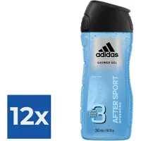 Adidas After Sport Hair & Body Douchegel - 250 ml - Voordeelverpakking 12 stuks
