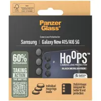 PanzerGlass Screenprotector geschikt voor Samsung Galaxy A16 Glazen | Hoops Camera Lens Protector - Case Friendly - Zwart