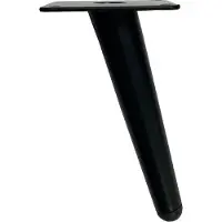 Furniture Legs Europe Stalen schuine meubelpoot zwart conisch ø 3,5 cm / 2 cm en hoogte 15 cm