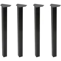 Furniture Legs Europe Stalen meubelpoot zwart vierkant 5 bij 5 cm en hoogte 72 cm (5 x 5 cm) - 4 stuks