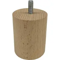 Furniture Legs Europe Meubelpoot rond Ø 5 cm en hoogte 7 cm van massief hout (M8)