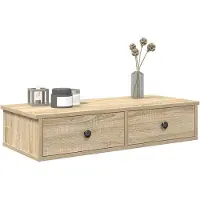 vidaXL Wandschap met lades 80x34x17 cm bewerkt hout sonoma eikenkleur