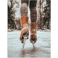 PosterMonkey Poster 90x120 cm - Schaatsen - IJs - Winter - Sneeuw - Posters - Kamer decoratie - Wanddecoratie woonkamer - Muurdecoratie slaapkamer