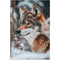 PosterMonkey Poster 40x60 cm - Wolf - Sneeuw - Winter - Dieren - Natuur - Sneeuw - Posters - Kamer decoratie - Wanddecoratie woonkamer - Muurdecoratie slaapkamer
