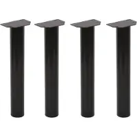 Furniture Legs Europe Stalen meubelpoot zwart rond ø 6 cm en hoogte 42 cm - 4 stuks