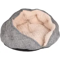 Flamingo Kattengrot Zupo 49x49x25 cm rond grijs en crèmekleurig