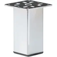 Furniture Legs Europe Stalen meubelpoot chroom vierkant 5 bij 5 cm en hoogte 15 cm