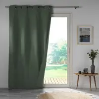 Wicotex - Gordijnen - Kant en klaar - Met ringen - Verduisterend - Obscure 140x260cm Khaki 2stuks