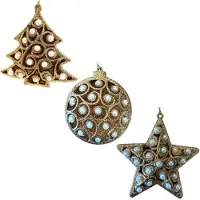 HEM Warm Goud Handgemaakte Kerstornament set - Kerstballen - Kersthanger - Kerstversiering - Klassieke kerstversiering -