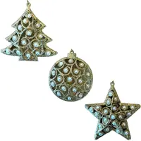HEM Goud Handgemaakte Kerstornament set - Kerstballen - Kersthanger - Kerstversiering - Klassieke kerstversiering -
