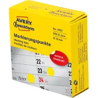 Avery Markeringspunten Ø 10 mm, geel 3852 - 2 stuks