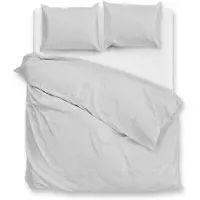 Zo! Home Zohome Dekbedovertrek Flanella di Lino Dove Grey - 100% Brushed-Cotton - 200 x 200/220 cm