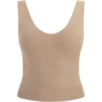 Faina Gebreide top donkerbeige