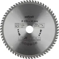 Wolfcraft - Cirkelzaagblad 235 mm - 64 Tanden - 30 mm boring - voor Cirkelzaag - 235x30 - 6635000
