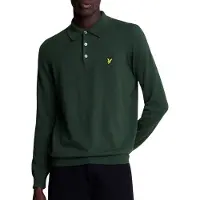 Lyle & Scott Heren Truien & Vesten Cotton Merino Long Sleeve Knitted Polo - Donkergroen - Maat M