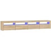 vidaXL Tv-meubel met LED-verlichting 240x35x40 cm sonoma eikenkleurig