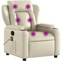 vidaXL Massagestoel verstelbaar kunstleer crème