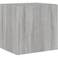 DKD Home Decor Tv-wandmeubel met LED-verlichting 40,5x35x40 cm grijs sonoma