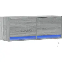vidaXL Tv-wandmeubel met LED-verlichting 100x31x35 cm grijs sonoma
