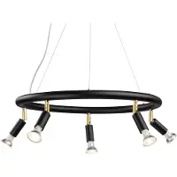 Örsjö Belysning Star ronde 5-spots plafondlamp Ø60 cm Zwart staal