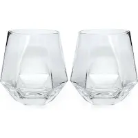 Intirilife 2x drinkglas in hexagon design transparant - 240 ml inhoud - water sap glas vaatwasmachinebestendig