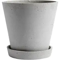 HAY Flowerpot with saucer pot XL Ø21.5 cm Grijs