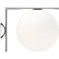 Flos Wandlampe , IC C/W2, dimbare, Metallic, Woonkamer, Glas, Designer
