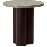 Normann Copenhagen Bijzettafel Dit Table Brown Travertine Silver