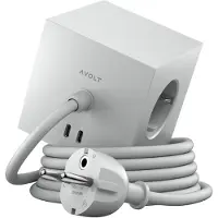 Avolt Square 1 stopcontact met USB-C 30W 1,8 m Gotland gray