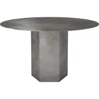 Gubi Epic Eettafel Ø130 cm | Misty Gray Steel