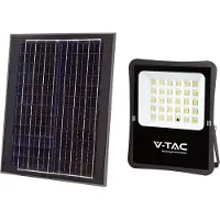 V-TAC VT-55300 LED-schijnwerper, 2400 lm, aangedreven door een zonnepaneel, 20 W fotovoltaïsche batterij, met afstandsbediening, wit licht (4000 K), artikelnummer 6971