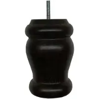 Furniture Legs Europe Meubelpoot zwart rond Ø 9 cm en hoogte 12 cm van massief hout (M8)