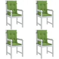 vidaXL Stoelkussens 4 st lage rug 100x50x4 cm stof gemêleerd groen