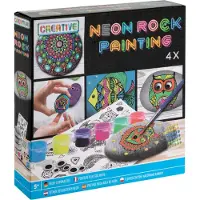 Rappa Neon Rock Painting | Happy stones | Schilderpakketten | Mandala schilderen | Knutselpakketten voor Kinderen
