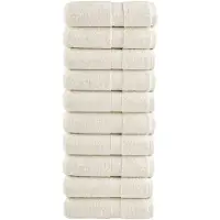 vidaXL Premium washandjes SOLUND 10 stuks crème 30x30 cm 600 g/m2
