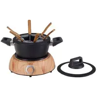 Basic Nouvel wood 6-persoons fondueset zwart/hout