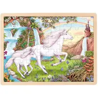 Goki Puzzel - Eenhoorn - 48 Stukjes - 40X30X0,8Cm - Hout - 3 Jaar
