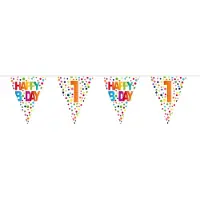 Folat Vlaggenlijn confetti 1 jaar, 10mtr.