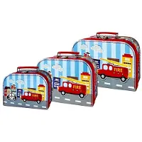 Simply Brandweer - Kofferset - Set van 3 koffers - Rood (set van 3)