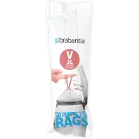 Brabantia PerfectFit Vuilniszak met Trekbandsluiting Code V 3 Liter 20 zakken
