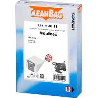Cleanbag 117 MOU 11, Moulinex - CQ 9.01 - Powerstar - CN 2 - 6 Satrap - Energieklasse - 1400W - ACN 657 - CN 657145, 6 stuks, 1 stuk