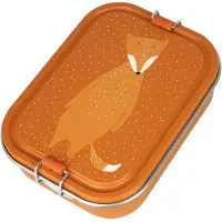 Trixie Brooddoos groot - Mr. Fox - RSV Lunchbox voor kinderen - Makkelijk te openen Broodtrommel - 2 vakken - Oranje